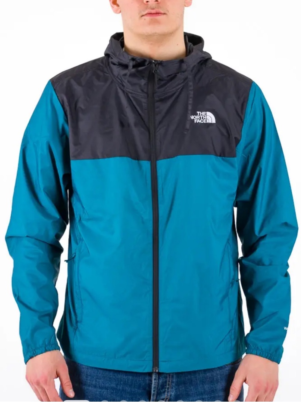 The North Face Cyclone 2 Windbreaker Jacket Blue Black Hooded Men's Small S